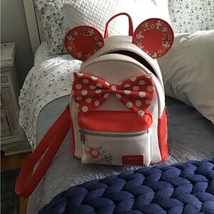 LoungeFly Disney Minnie Mouse Backpack - Red and White